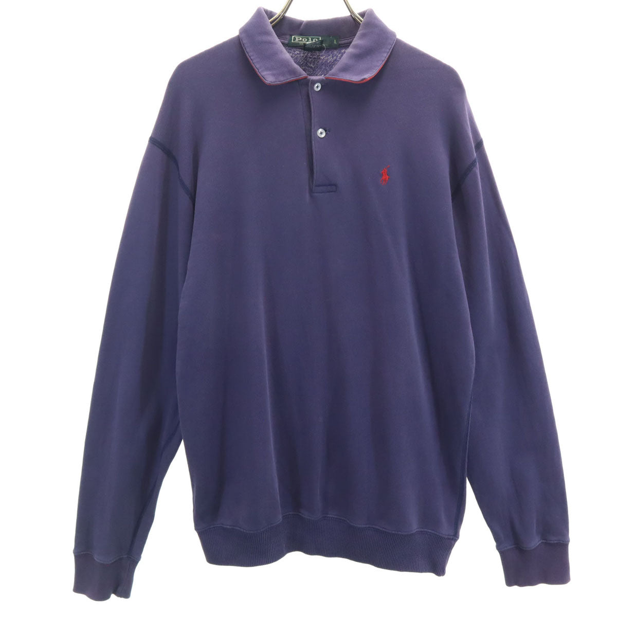 Polo by Ralph Lauren ポロバイラルフローレン 80s ヴィンテージ ボーイズ 緑タグ 長袖 ポロシャツ L ネイビー メンズ