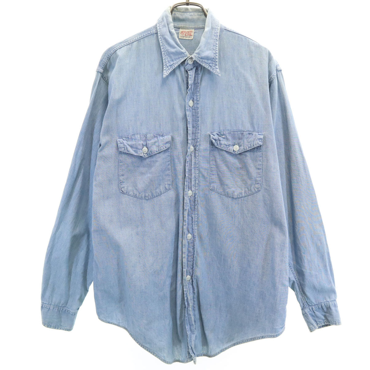 Knock Out ノックアウト 50s ヴィンテージ 長袖 シャンブレーシャツ ブルー メンズ