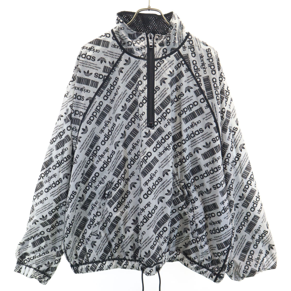 adidas Originals アディダスオリジナルス alexander wang アレキサンダーワン コラボ トレフォイルロゴ リバーシブル ハーフジップ ウインドブレーカー O ブラック メンズ
