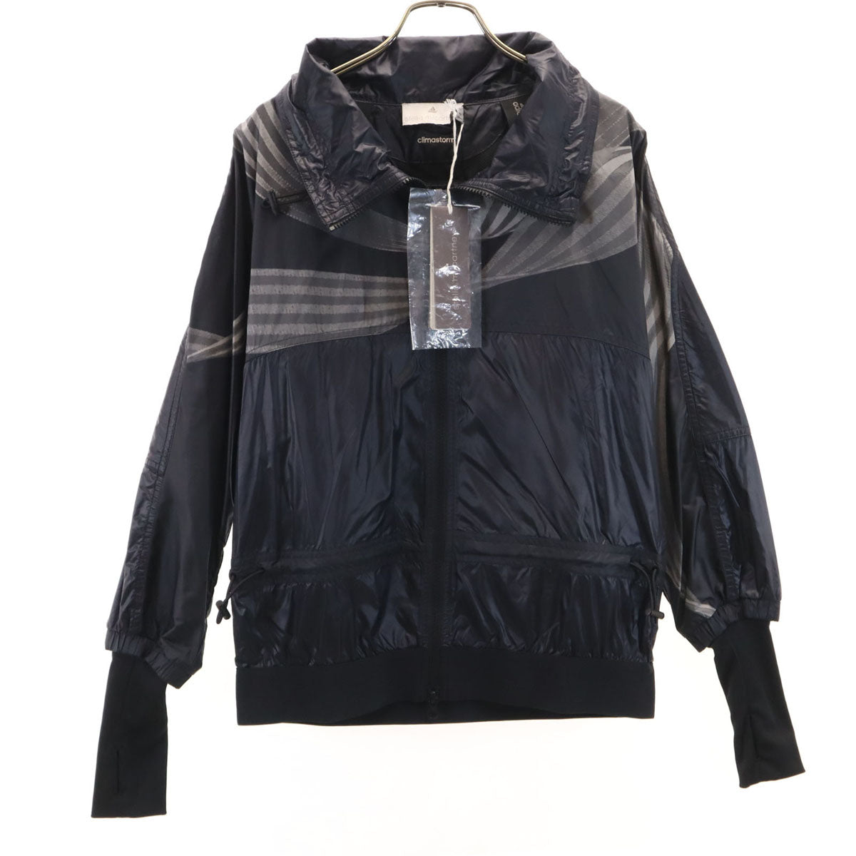 未使用 adidas by Stella McCartney アディダスバイステラマッカートニー ランニング ウインドブレーカー M チャコールブラック ジャケット レディース