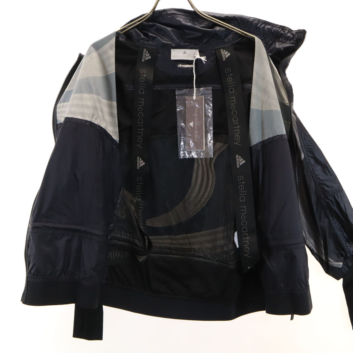 未使用 adidas by Stella McCartney アディダスバイステラマッカートニー ランニング ウインドブレーカー M チャコールブラック ジャケット レディース