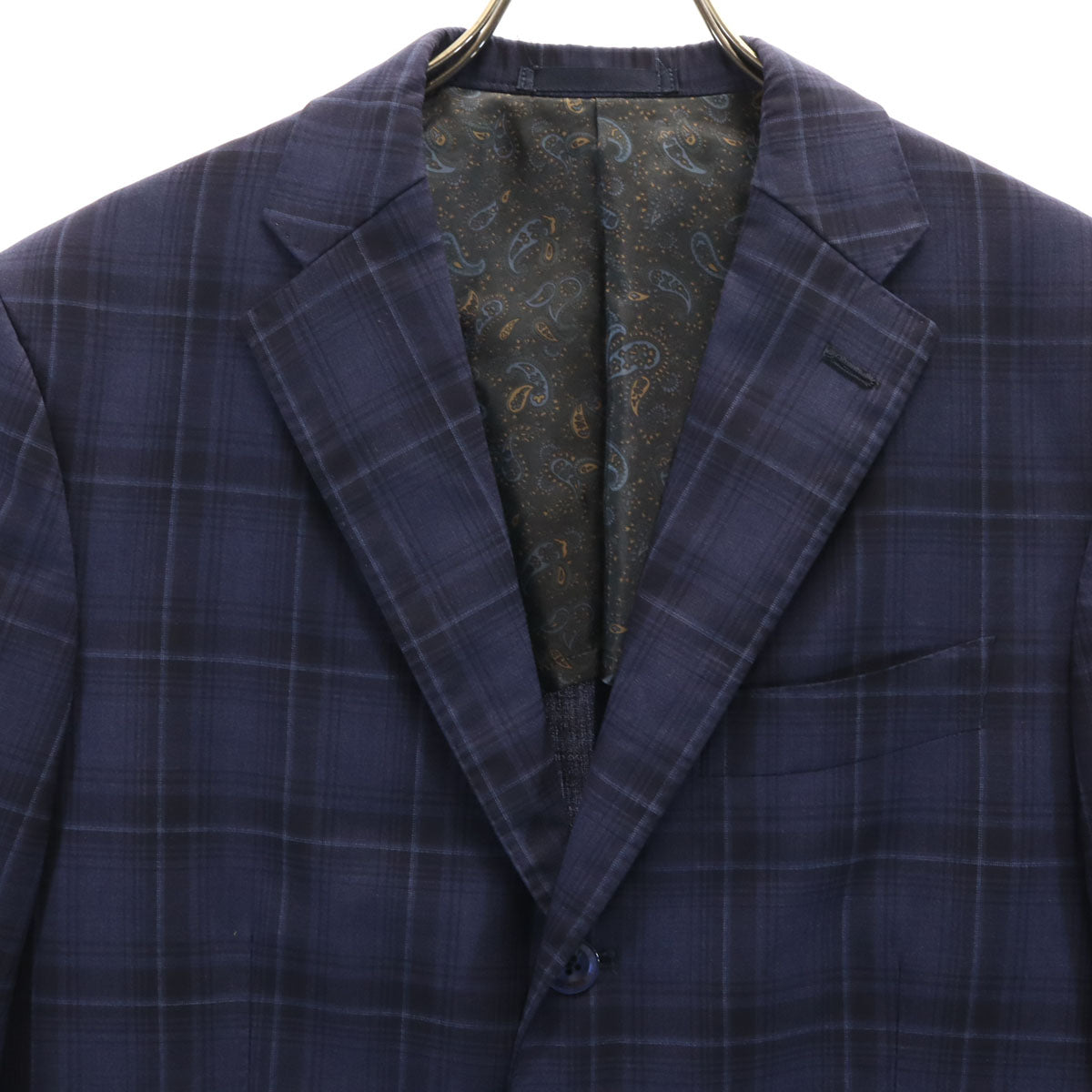 Vitale Barberis Canonico ヴィターレバルベリスカノニコ チェック柄 テーラードジャケット 9 ネイビー系 メンズ