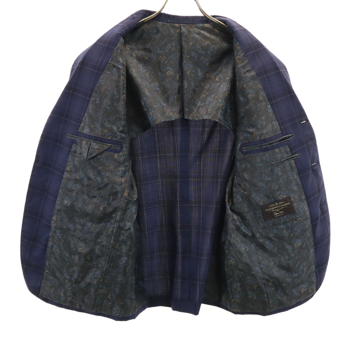 Vitale Barberis Canonico ヴィターレバルベリスカノニコ チェック柄 テーラードジャケット 9 ネイビー系 メンズ