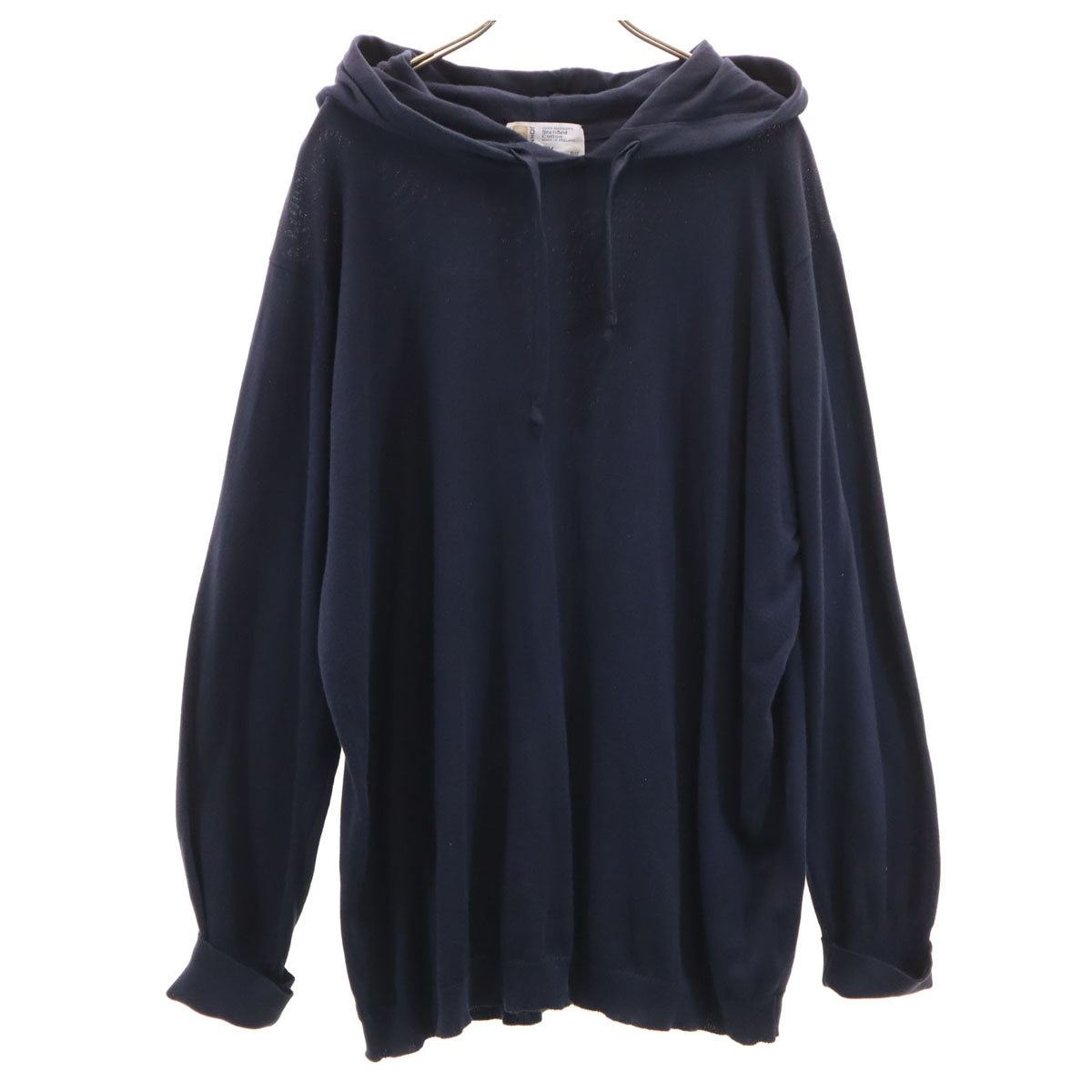 JOHN SMEDLEY ジョンスメドレー イングランド製 長袖 ニット パーカー XL ネイビー メンズ