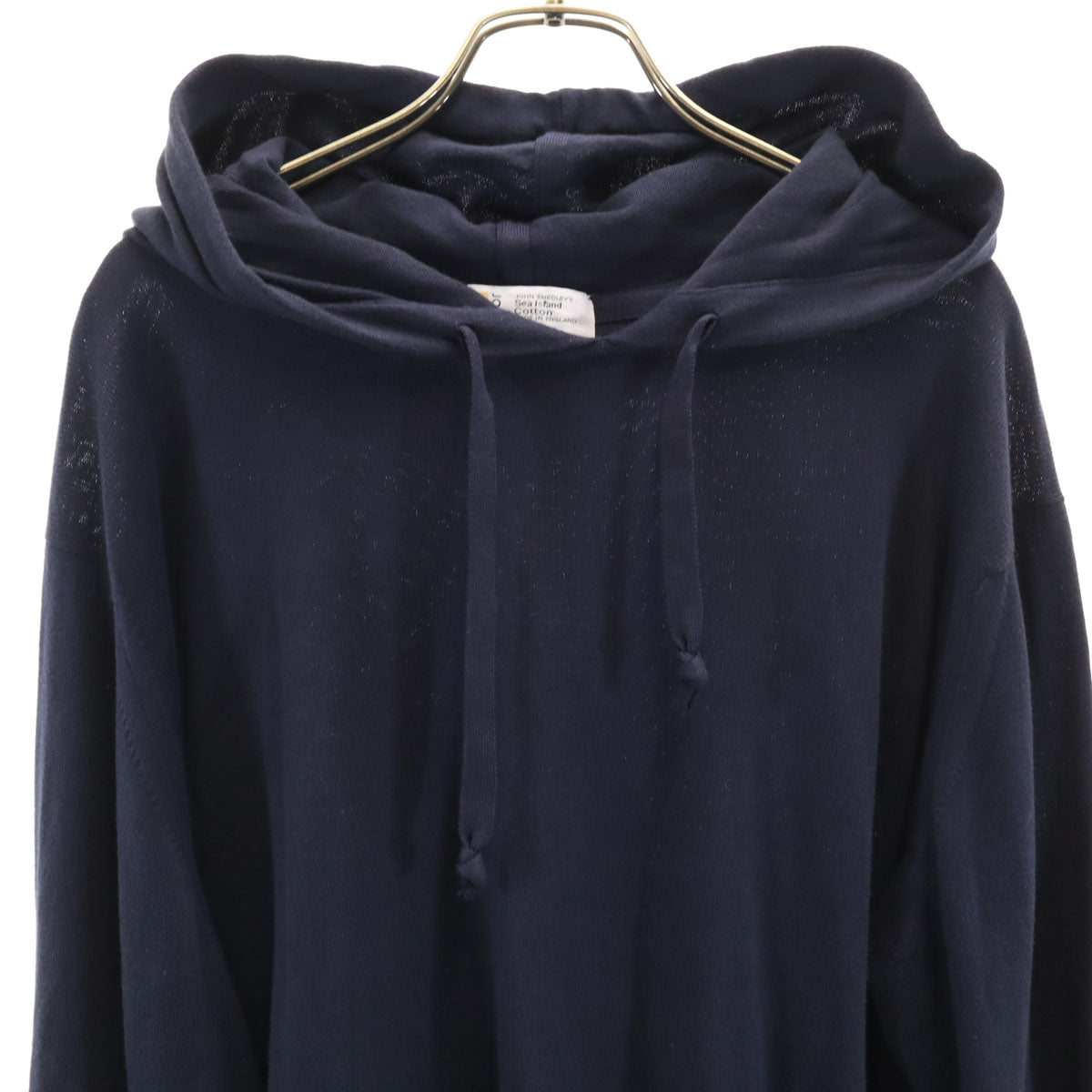 JOHN SMEDLEY ジョンスメドレー イングランド製 長袖 ニット パーカー XL ネイビー メンズ