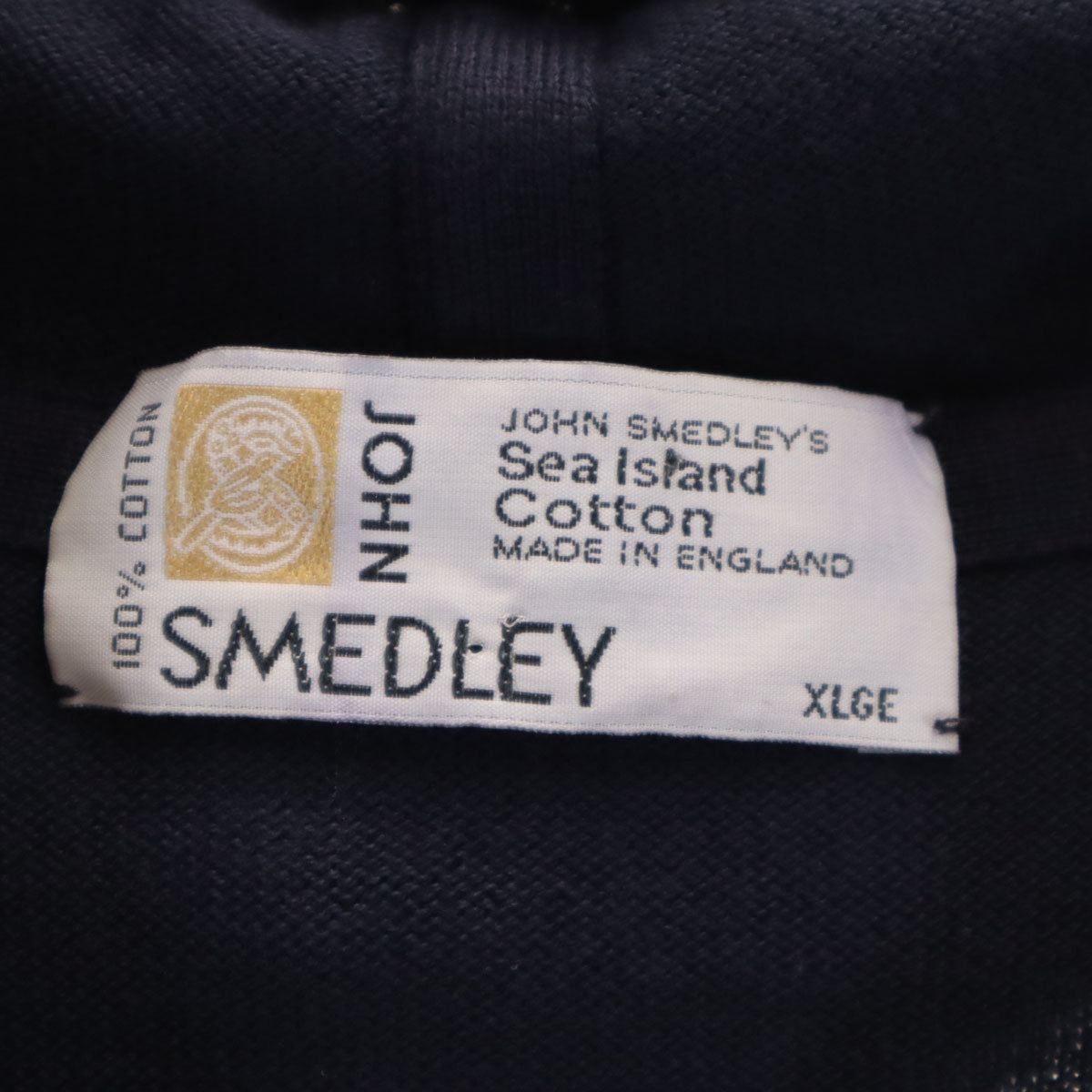 JOHN SMEDLEY ジョンスメドレー イングランド製 長袖 ニット パーカー XL ネイビー メンズ
