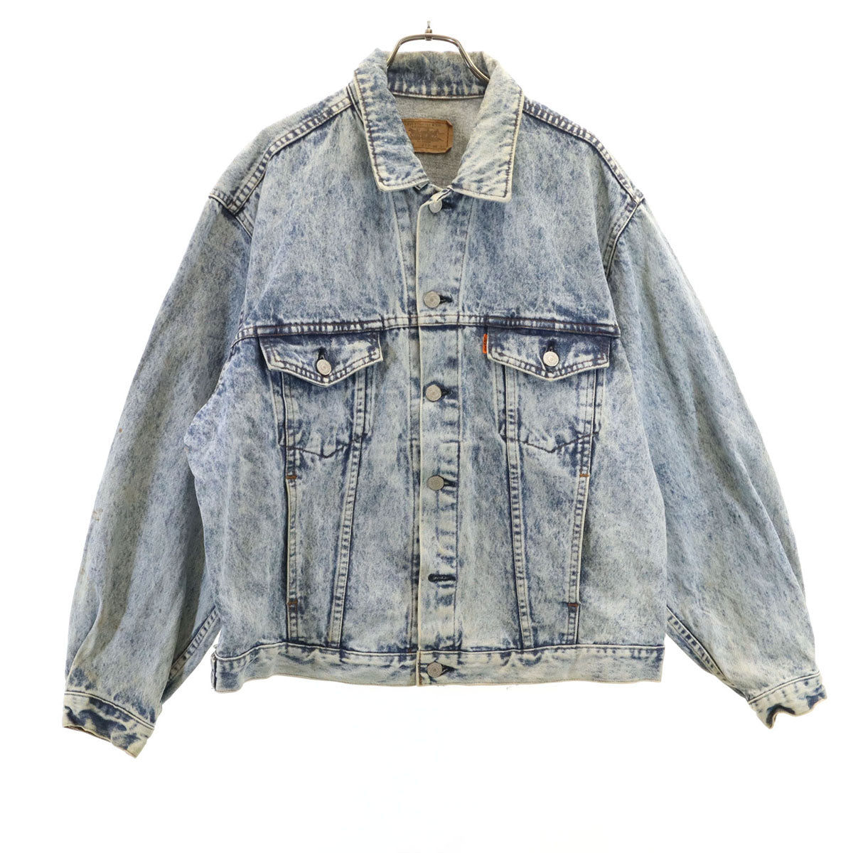 Levi's リーバイス 80s 70649-0217 日本製 オレンジタブ ヴィンテージ ケミカル デニムジャケット L ウォッシュブルー ジージャン トラッカー メンズ