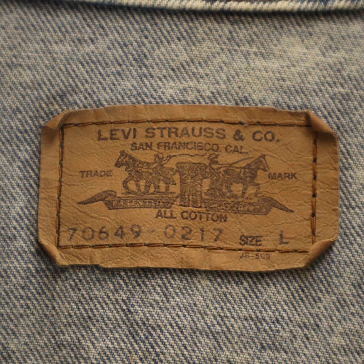 Levi's リーバイス 80s 70649-0217 日本製 オレンジタブ ヴィンテージ ケミカル デニムジャケット L ウォッシュブルー ジージャン トラッカー メンズ