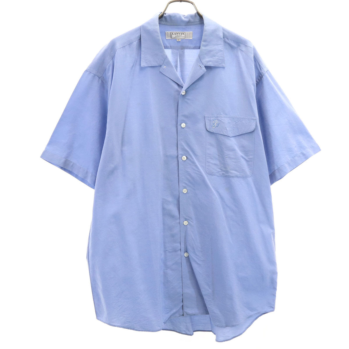 LANVIN STUDIO ランバンスタジオ 90s オールド 半袖 シャツ 50 ブルー メンズ