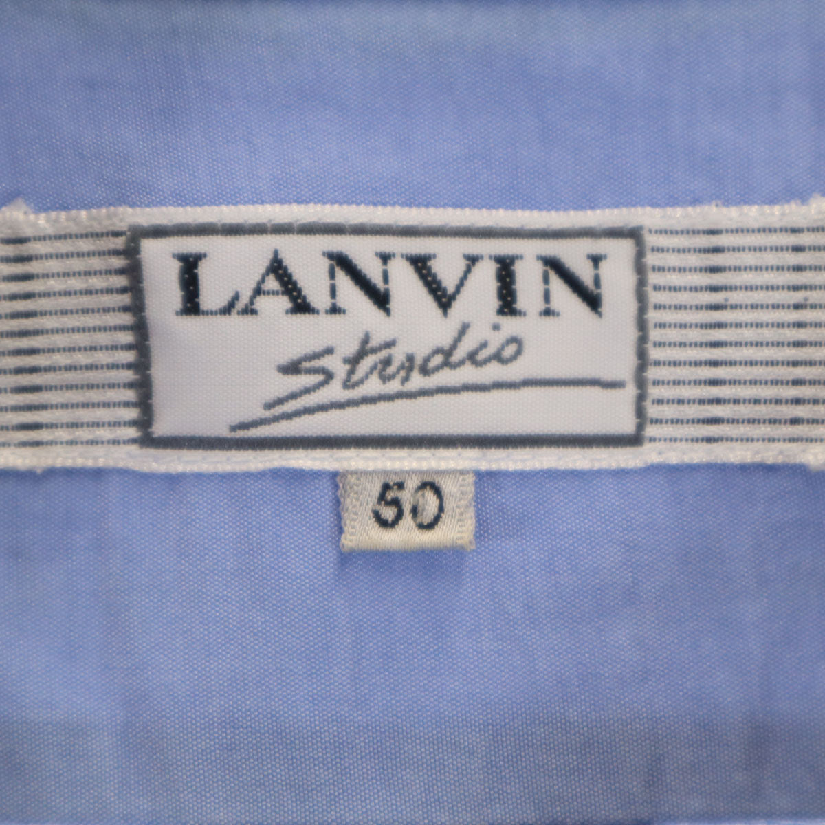 LANVIN STUDIO ランバンスタジオ 90s オールド 半袖 シャツ 50 ブルー メンズ