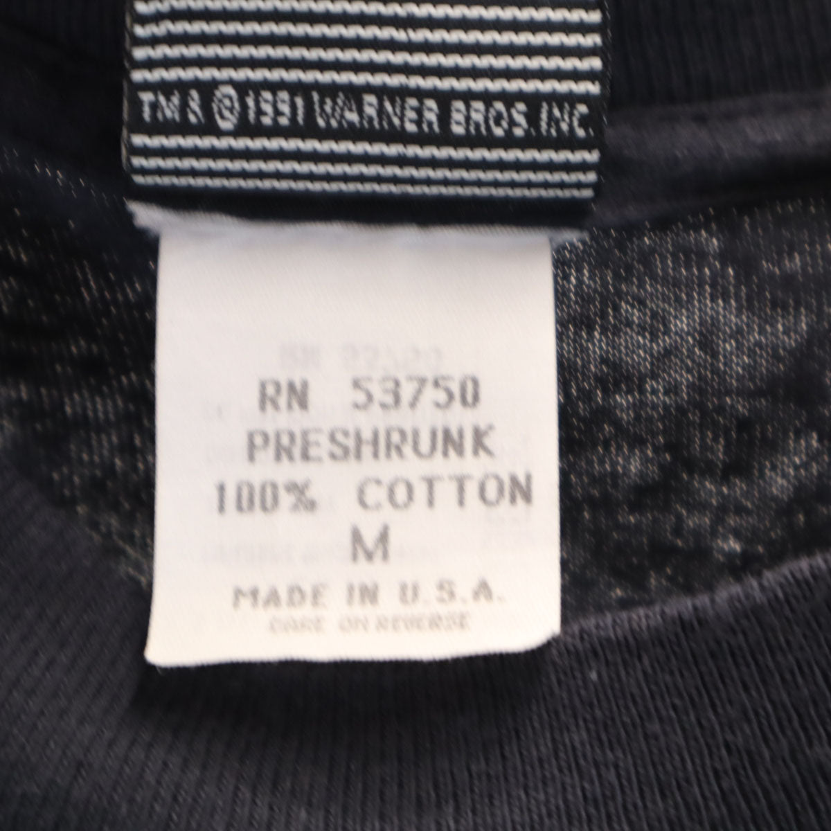 Warner Bros ワーナーブラザーズ 90s USA製 オールド バックスバニー 半袖 Tシャツ M ブラック シングルステッチ メンズ