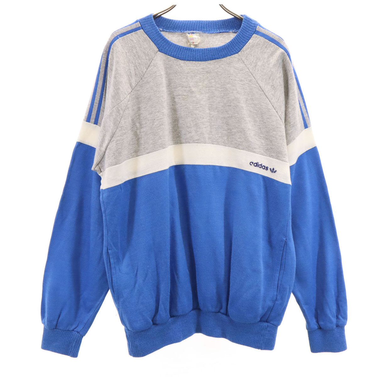 adidas アディダス 70s 80s VENTEX ヴィンテージ 長袖 スウェット トレーナー M グレー 裏起毛 メンズ