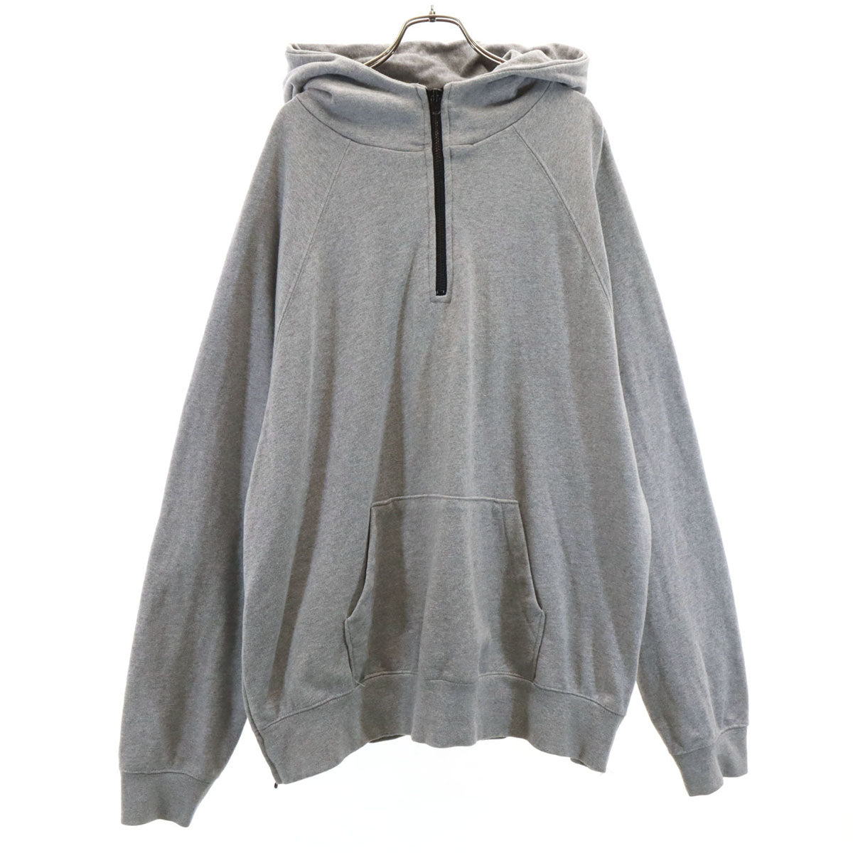 ESSENTIALS エッセンシャルズ 長袖 ハーフジップ スウェットパーカー XL グレー メンズ