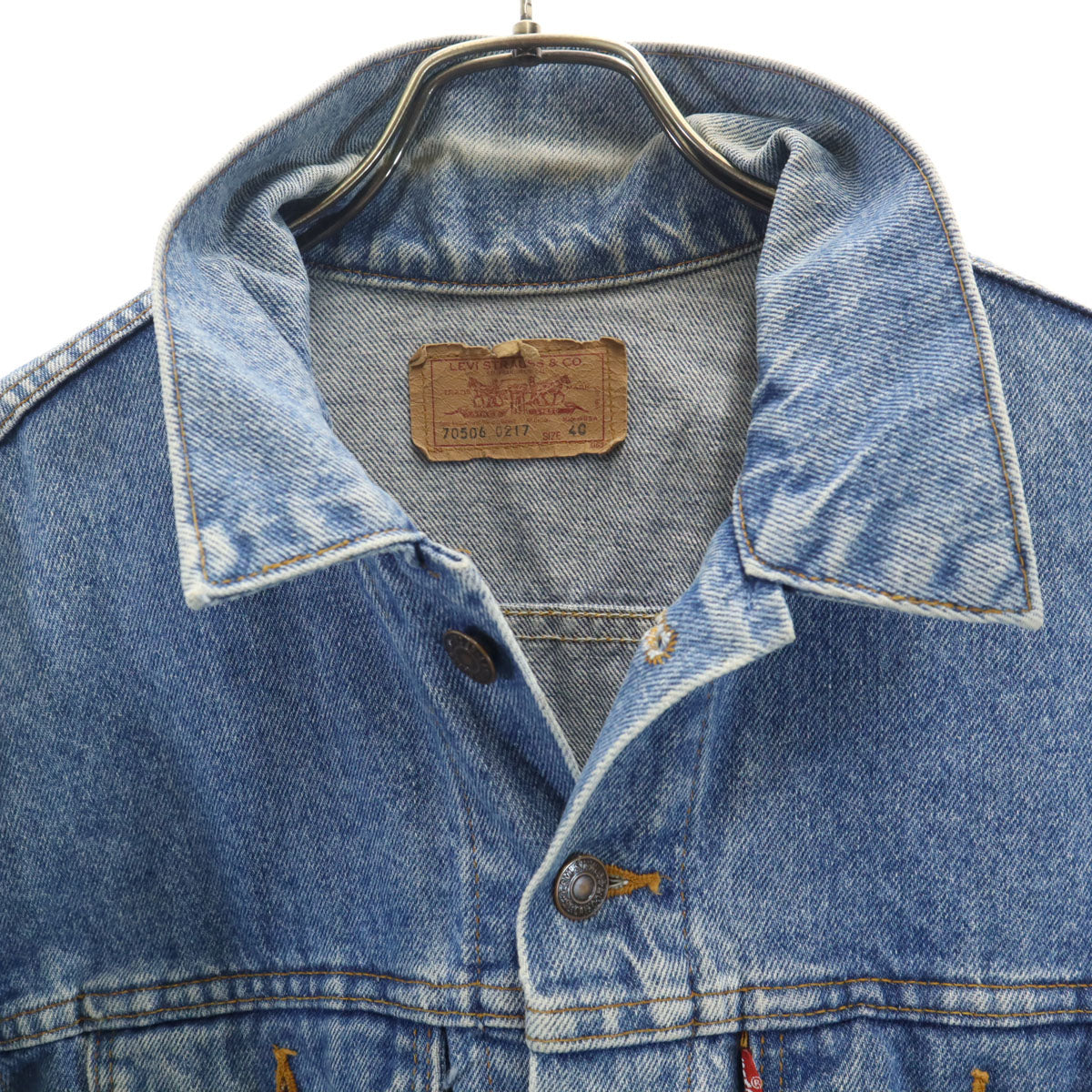 Levi's リーバイス 90s 70506-0217 USA製 オールド デニムジャケット 40 ウォッシュブルー ジージャン トラッカー メンズ