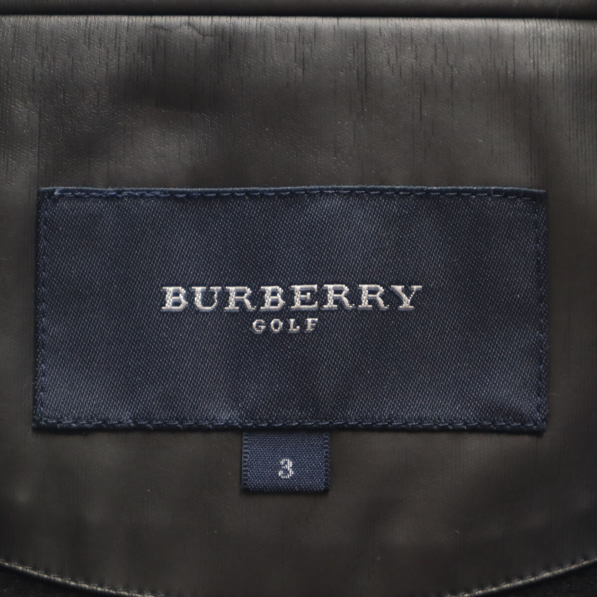 BURBERRY GOLF バーバリーゴルフ フェイクレザー フライトジャケット 3 ブラック 三陽商会 メンズ
