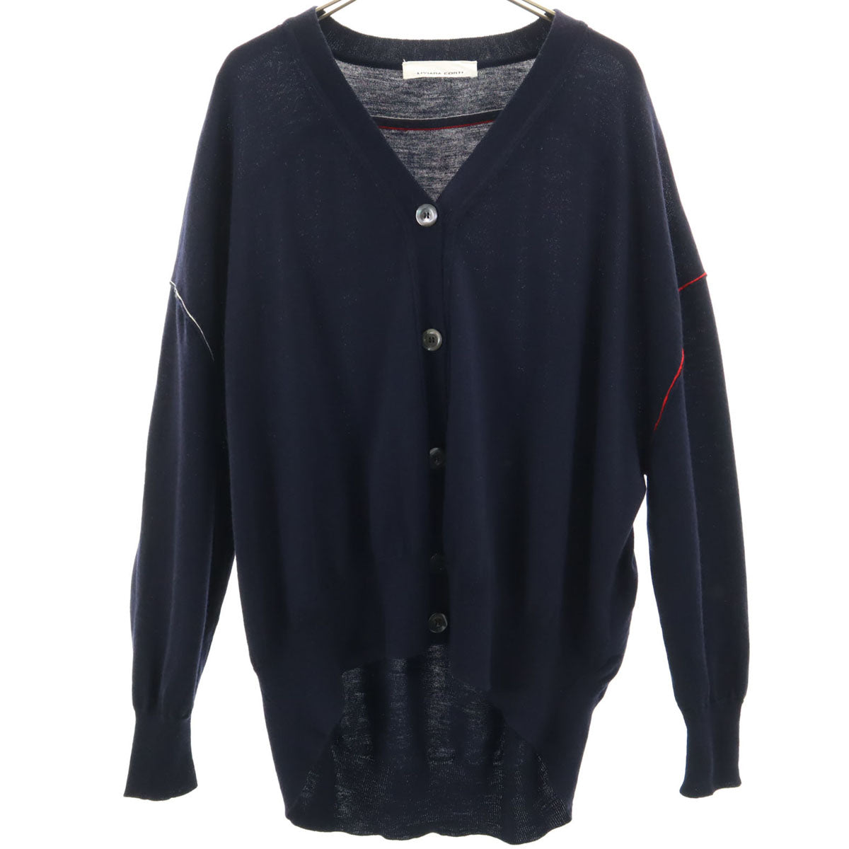 LIVIANA CONTI リビアナコンティ 長袖 Vネック ニットカーディガン 40 ネイビー レディース