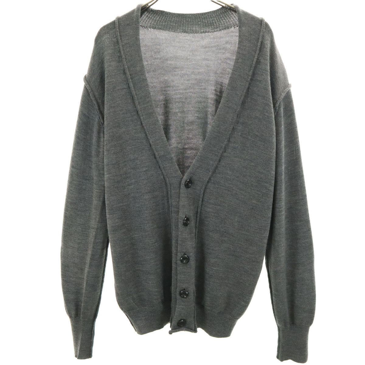 slowgun スロウガン 長袖 Vネック ニットカーディガン グレー メンズ