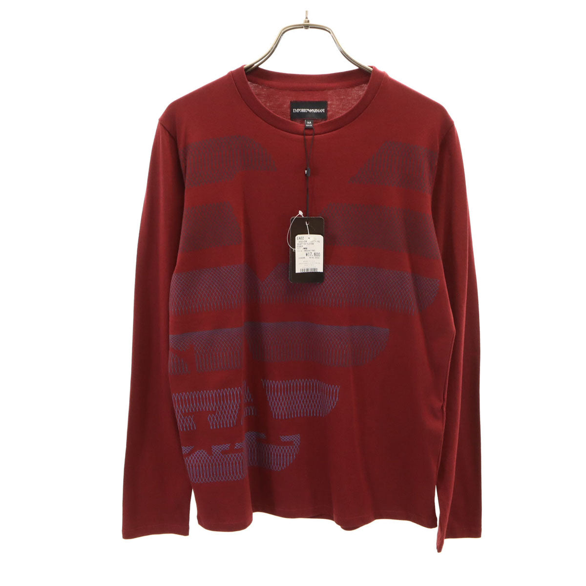 未使用 Emporio Armani エンポリオアルマーニ ブルガリア製 長袖 Tシャツ 14A ワインレッド ロンT キッズ