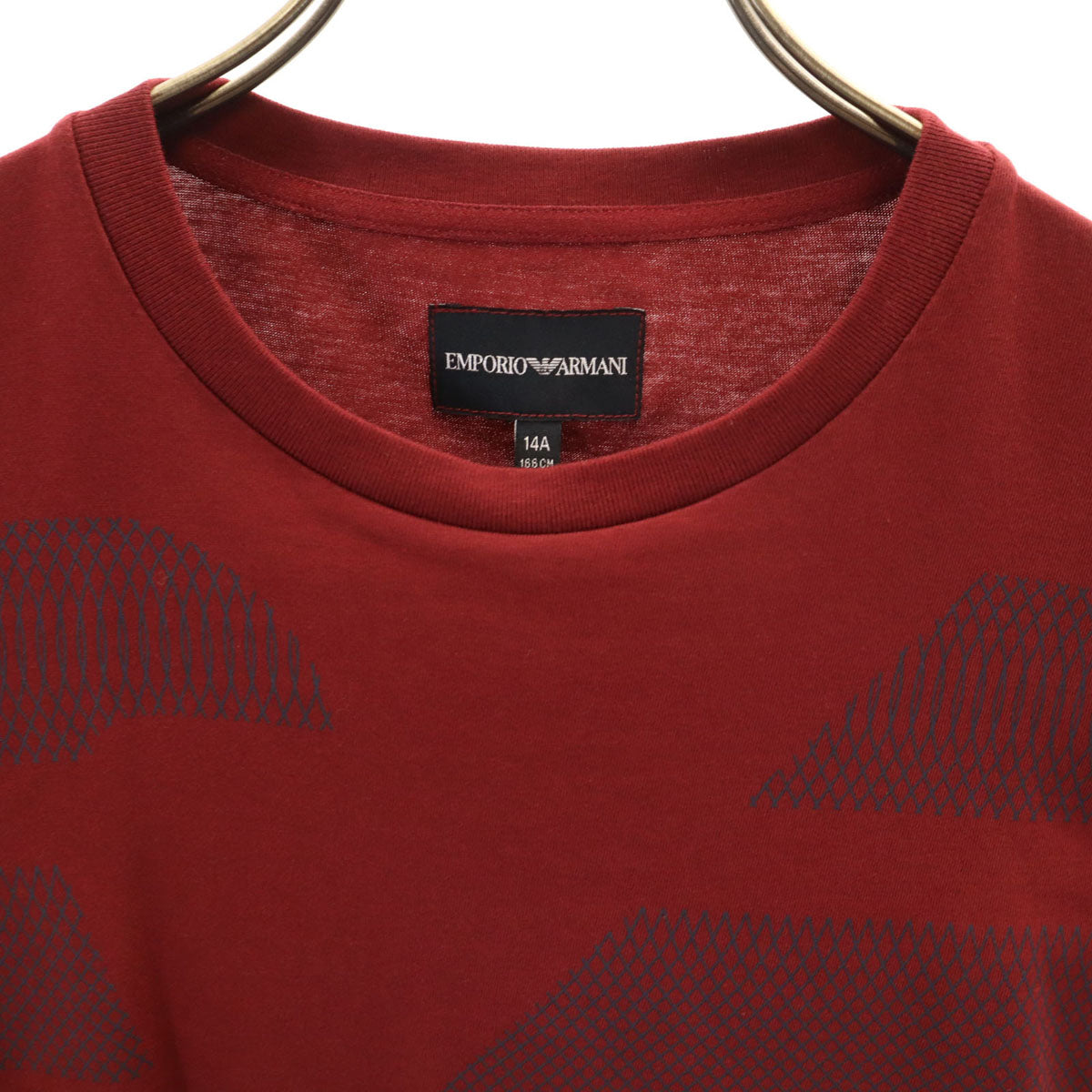 未使用 Emporio Armani エンポリオアルマーニ ブルガリア製 長袖 Tシャツ 14A ワインレッド ロンT キッズ