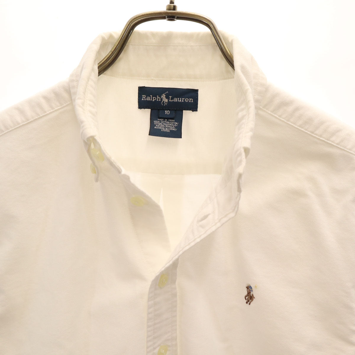 RALPH LAUREN ラルフローレン 長袖 オックスフォード ボタンダウンシャツ 10 ホワイト キッズ