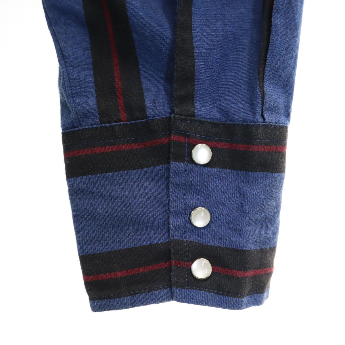 Wrangler ラングラー 90s オールド ストライプ柄 長袖 ウエスタンシャツ ブルー メンズ