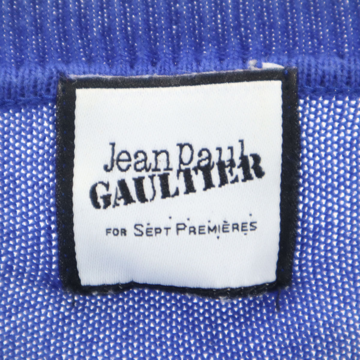 JEAN-PAUL GAULTIER ジャンポールゴルチエ 日本製 半袖 ニット 40 ブルー レディース