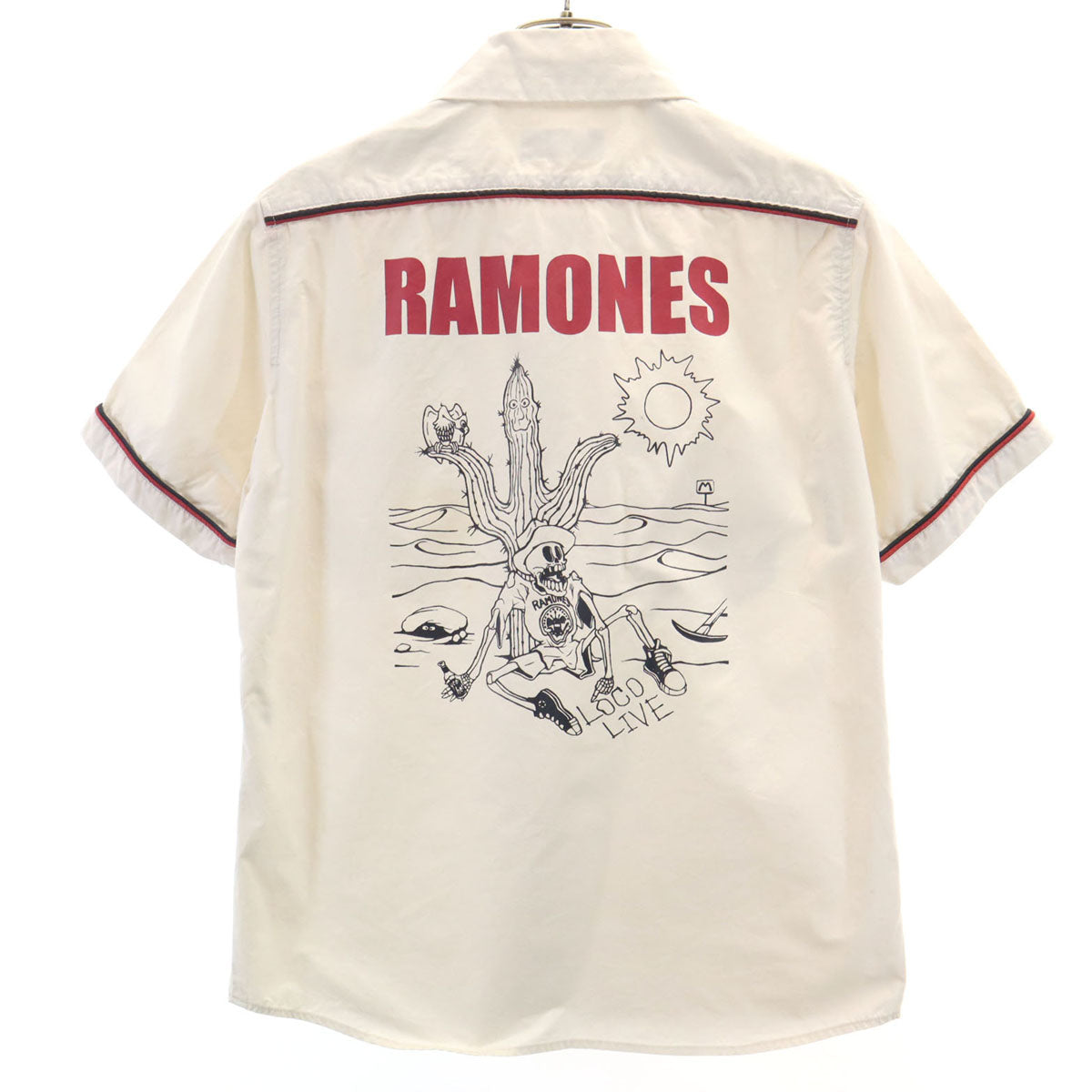 HYSTERIC ヒステリック RAMONES ラモーンズ コラボ 日本製 半袖 シャツ FREE ベージュ パンクバンド ヒステリックグラマー レディース