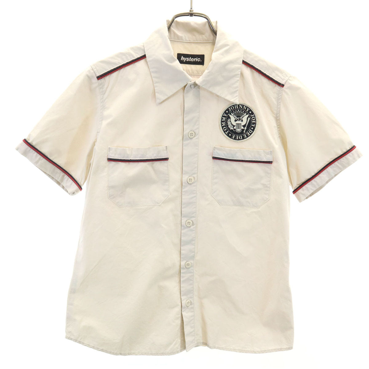 HYSTERIC ヒステリック RAMONES ラモーンズ コラボ 日本製 半袖 シャツ FREE ベージュ パンクバンド ヒステリックグラマー レディース