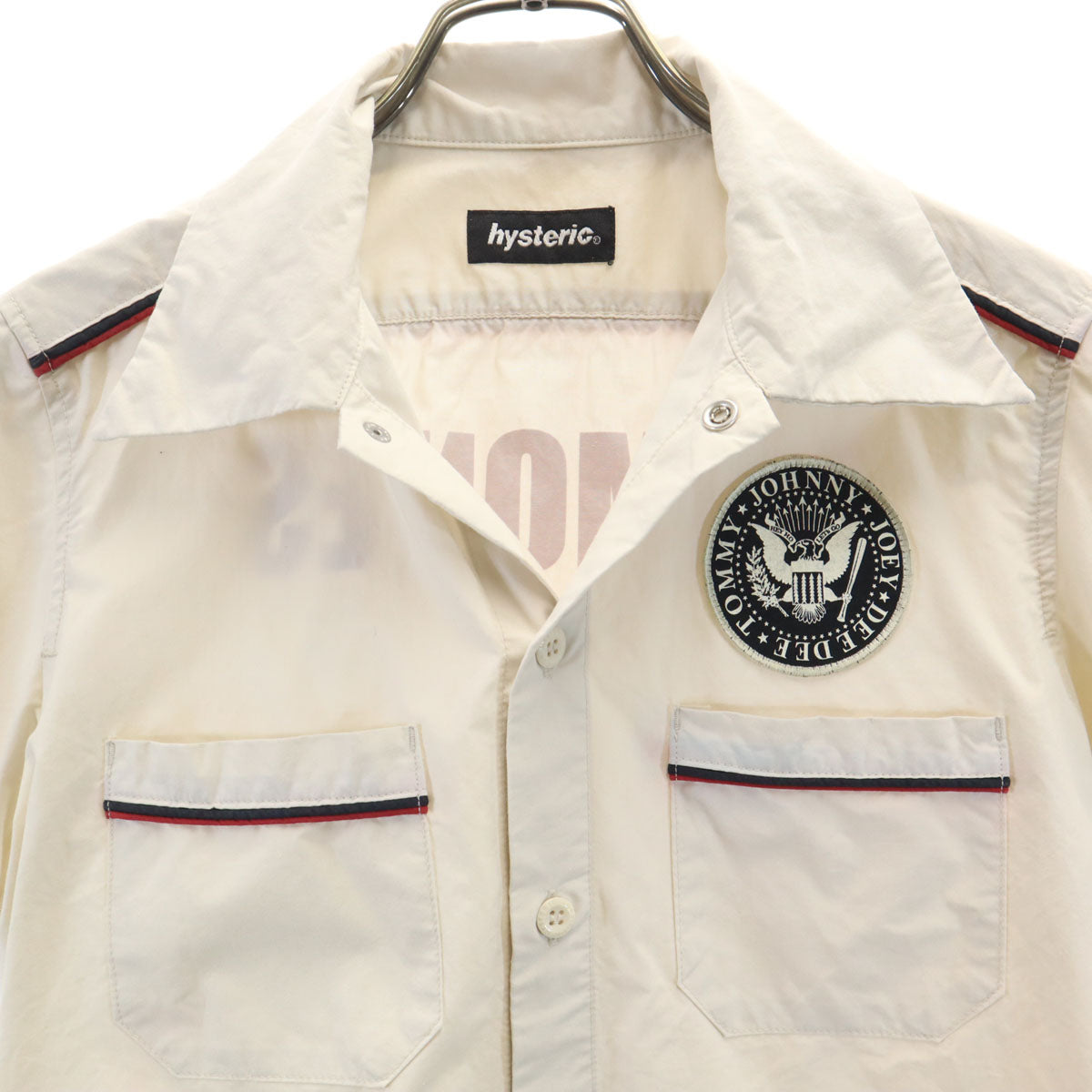 HYSTERIC ヒステリック RAMONES ラモーンズ コラボ 日本製 半袖 シャツ FREE ベージュ パンクバンド ヒステリックグラマー レディース