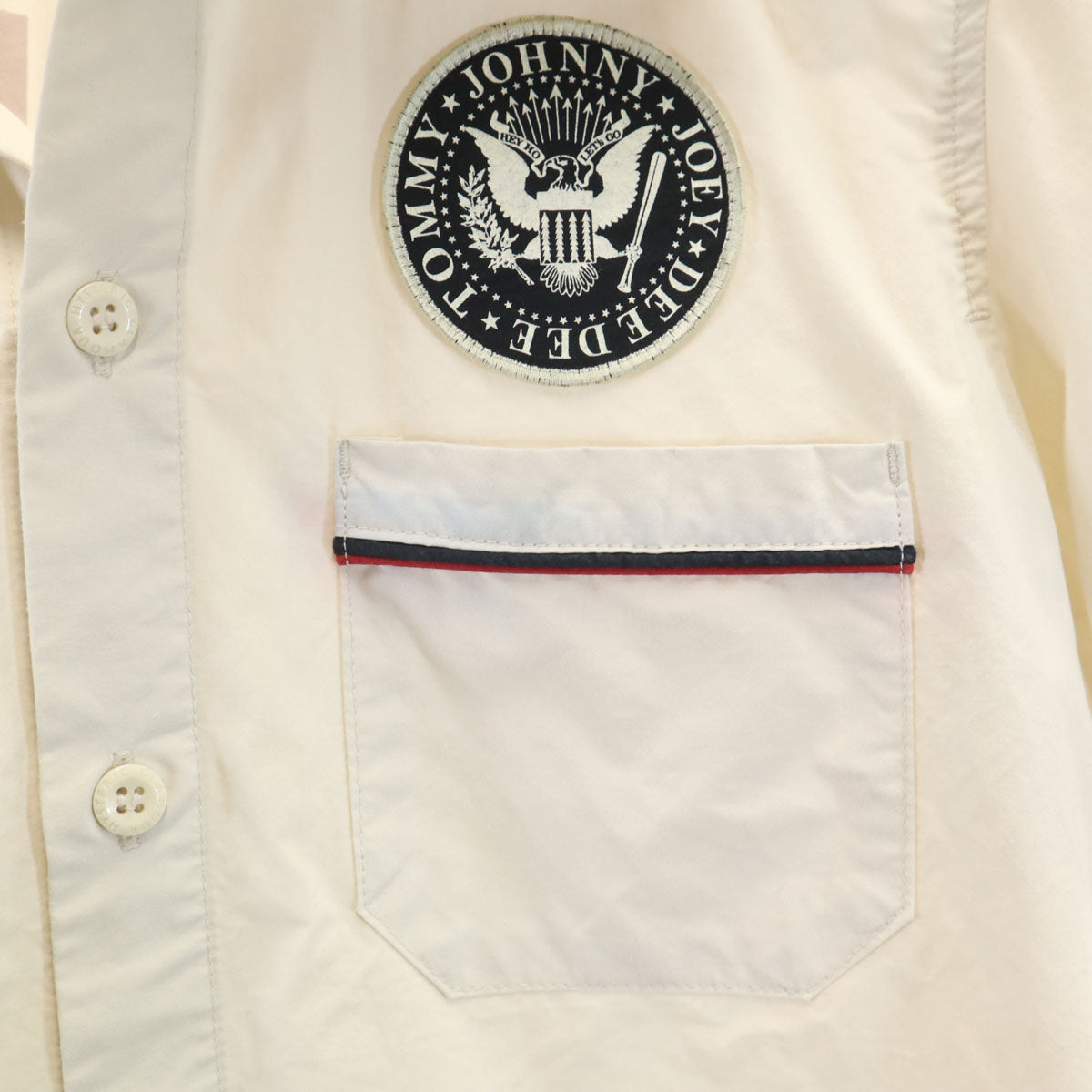 HYSTERIC ヒステリック RAMONES ラモーンズ コラボ 日本製 半袖 シャツ FREE ベージュ パンクバンド ヒステリックグラマー レディース