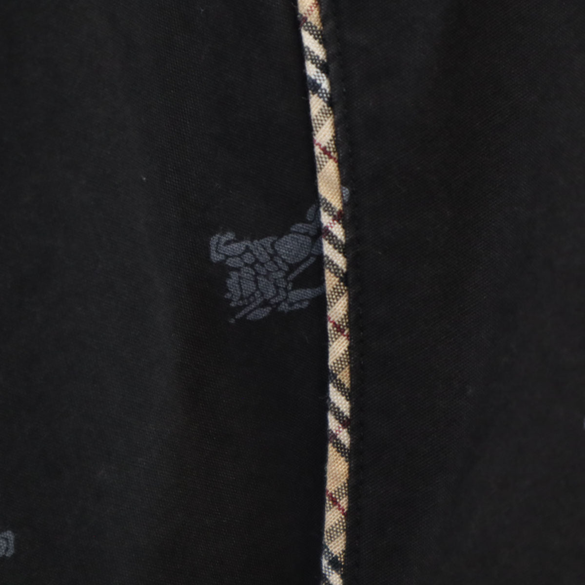 BURBERRY BLACK LABEL バーバリーブラックレーベル 日本製 ナイト柄 半袖 シャツ 3 チャコールブラック 三陽商会 メンズ