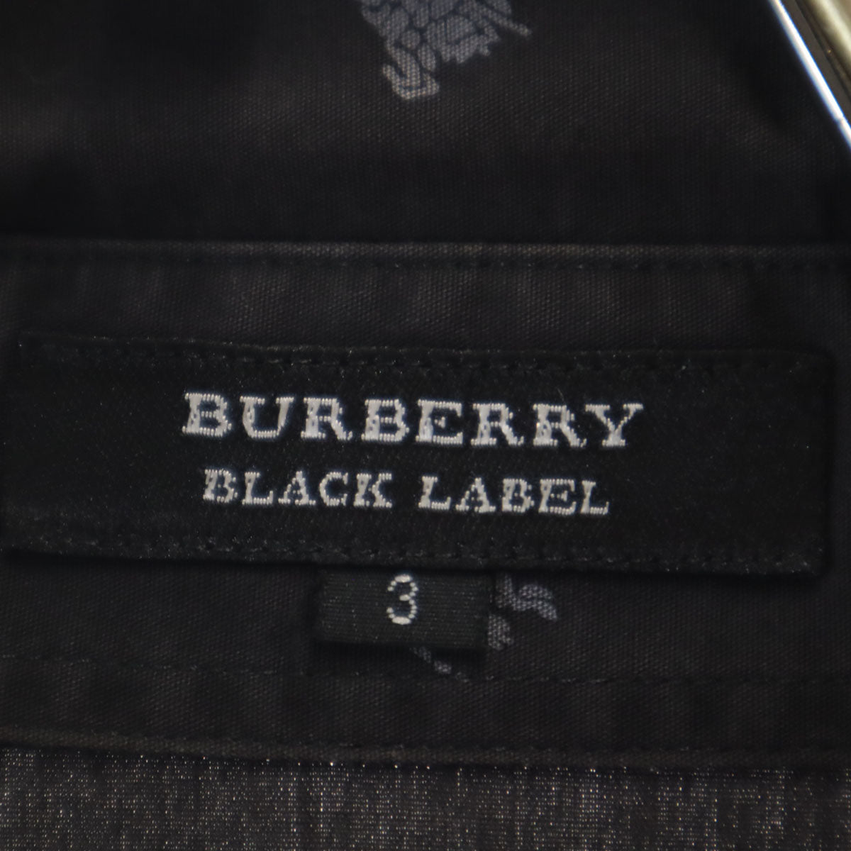 BURBERRY BLACK LABEL バーバリーブラックレーベル 日本製 ナイト柄 半袖 シャツ 3 チャコールブラック 三陽商会 メンズ