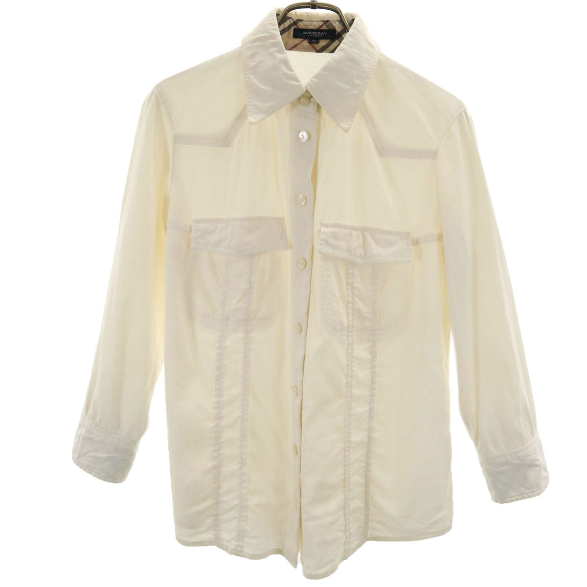 BURBERRY LONDON バーバリーロンドン 7分袖 ウエスタンシャツ 40 アイボリー 三陽商会 レディース