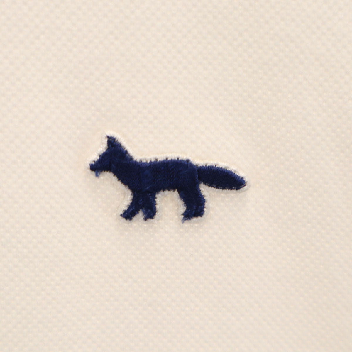 MAISON KITSUNE メゾンキツネ ポルトガル製 半袖 ポロシャツ L ホワイト 鹿の子 メンズ