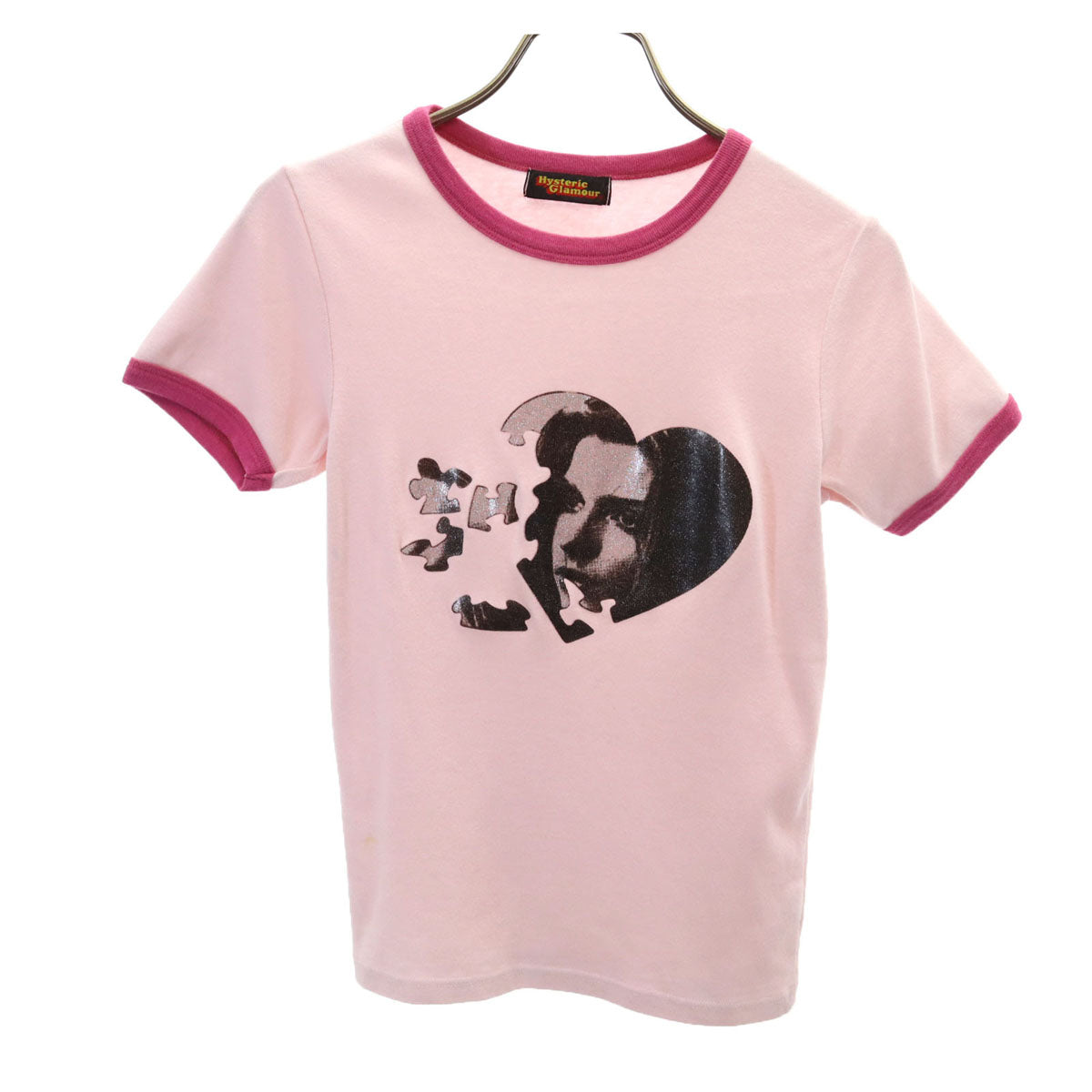 HYSTERIC GLAMOUR ヒステリックグラマー 日本製 半袖 リンガー Tシャツ FREE ピンク レディース