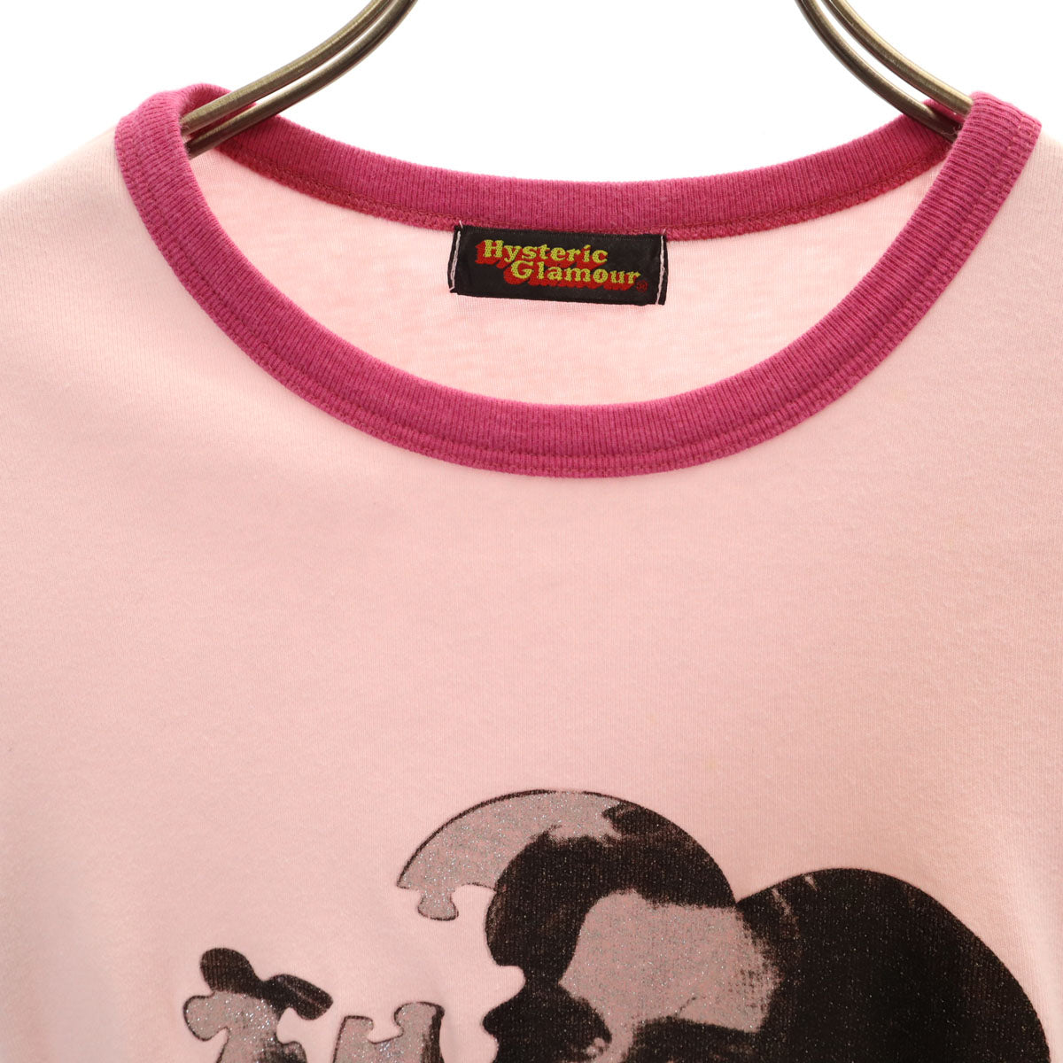 HYSTERIC GLAMOUR ヒステリックグラマー 日本製 半袖 リンガー Tシャツ FREE ピンク レディース