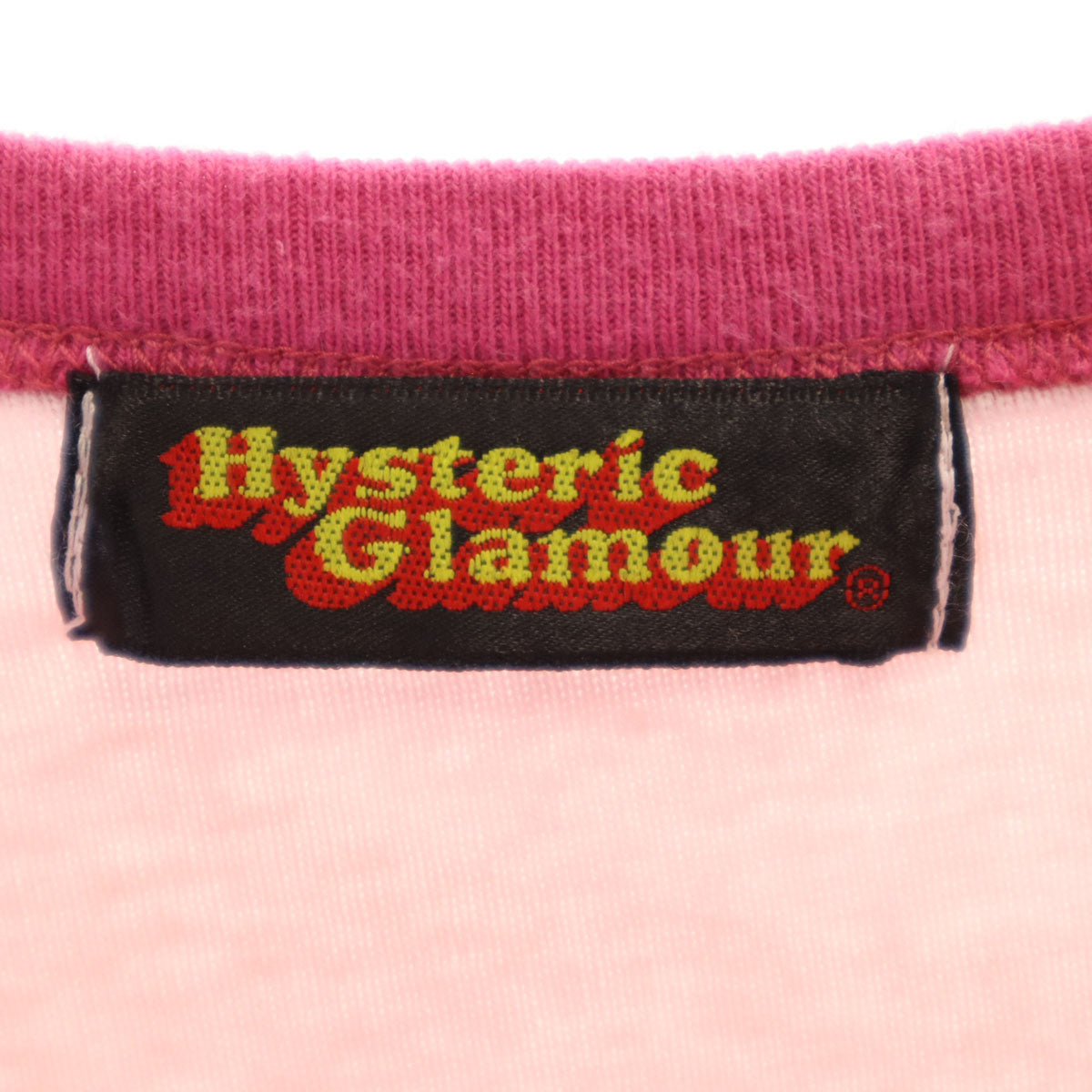 HYSTERIC GLAMOUR ヒステリックグラマー 日本製 半袖 リンガー Tシャツ FREE ピンク レディース
