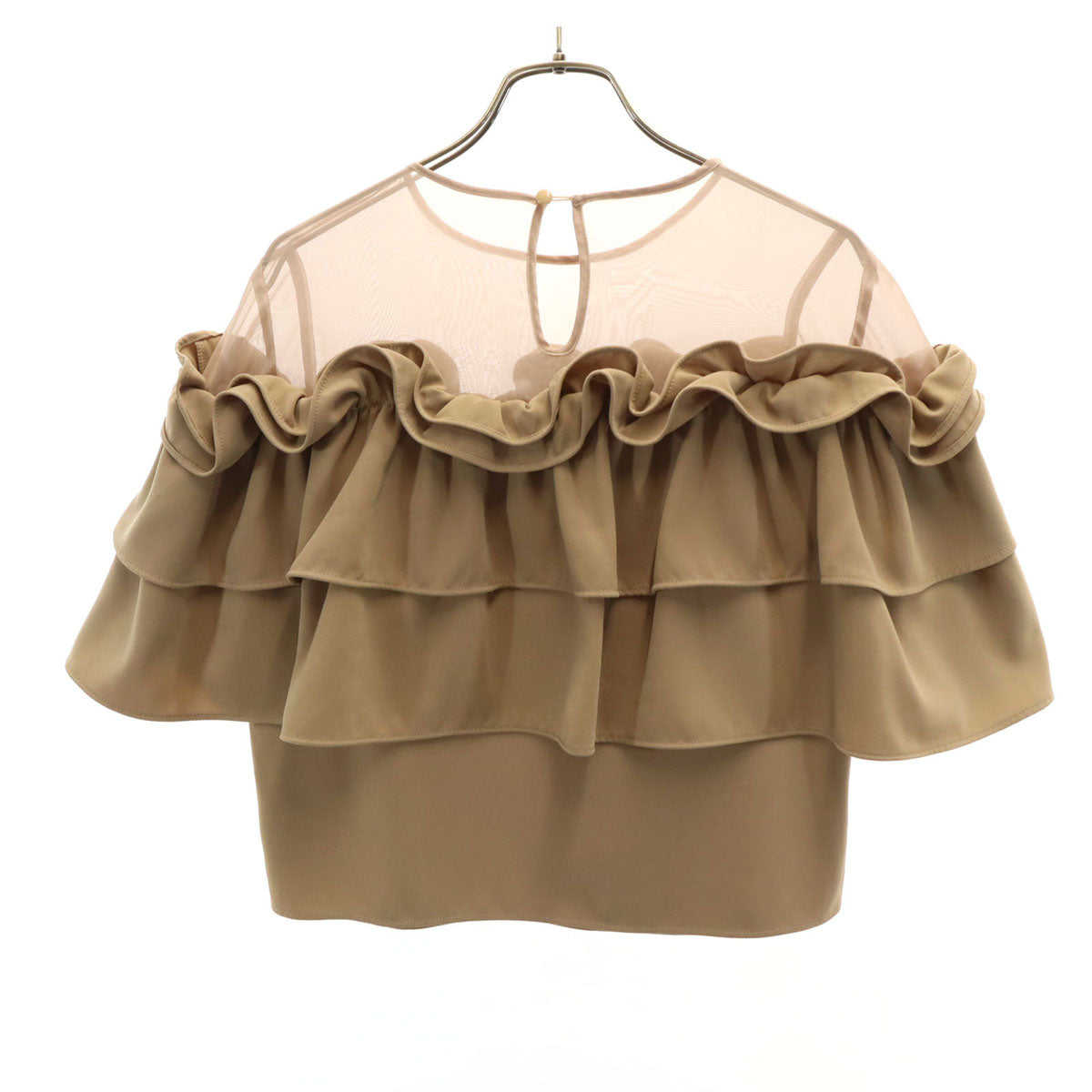 AMERI UNDRESSED アメリ フレンチスリーブ フリル カットソー ブラウン レディース
