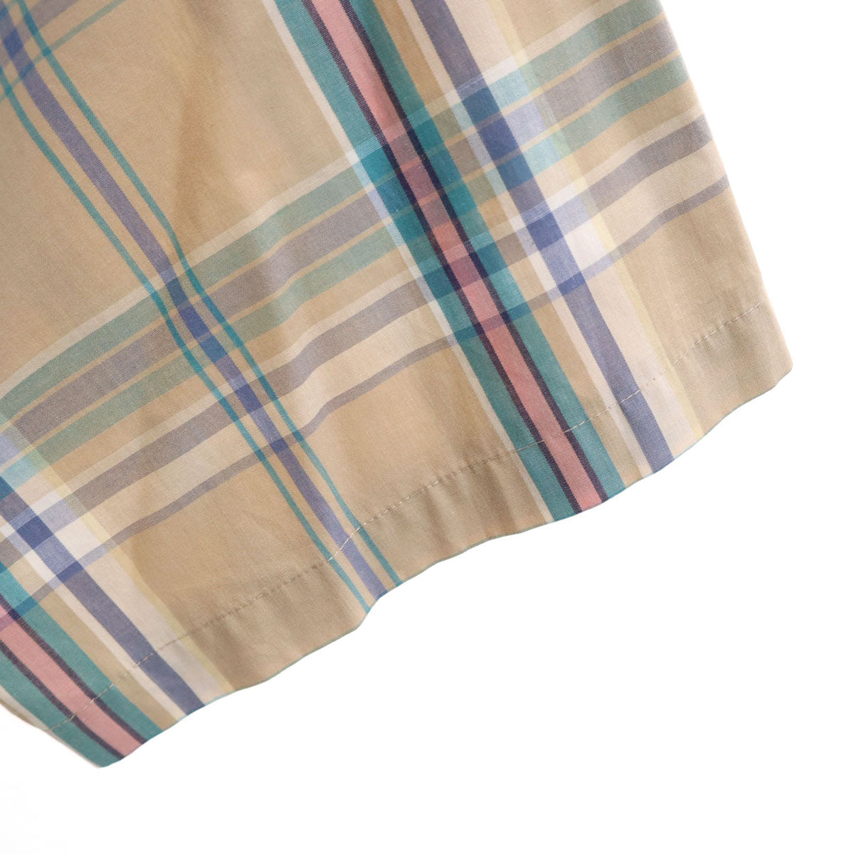VAN HEUSEN ヴァンヒューゼン 90s オールド チェック柄 半袖 ボタンダウンシャツ XL ベージュ メンズ
