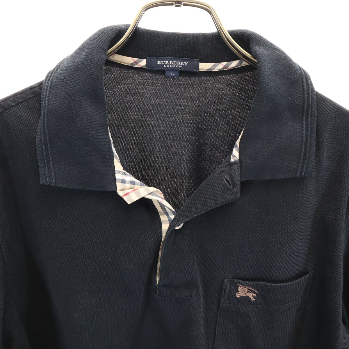 BURBERRY LONDON バーバリーロンドン 半袖 ポロシャツ L ブラック メンズ