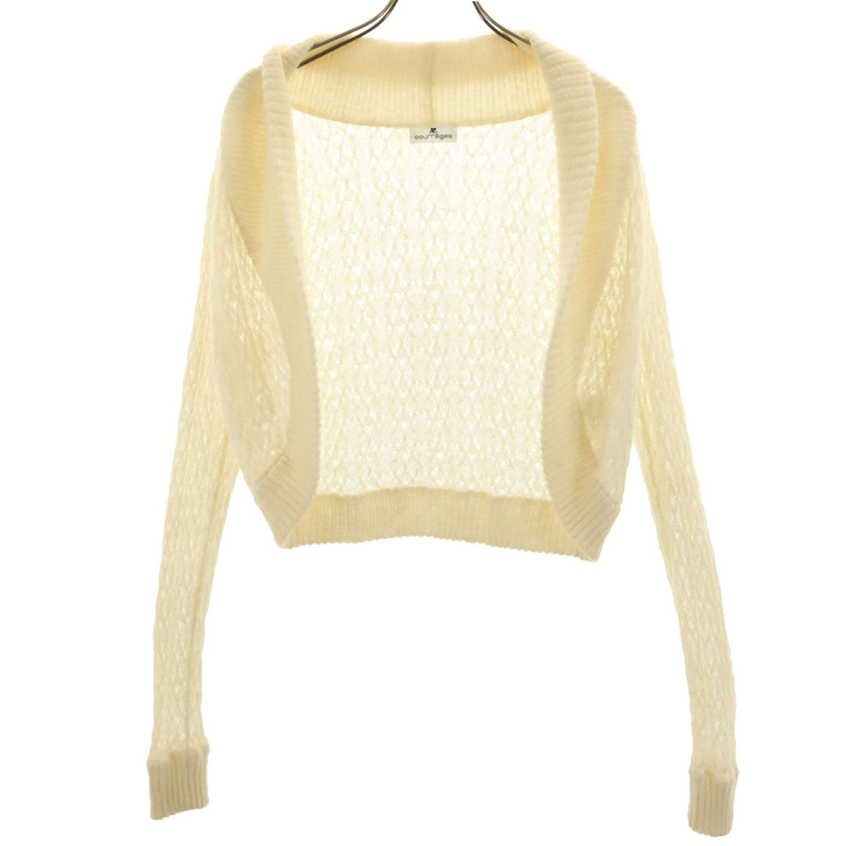 courreges クレージュ 長袖 ニット ボレロ 9R アイボリー カーディガン レディース