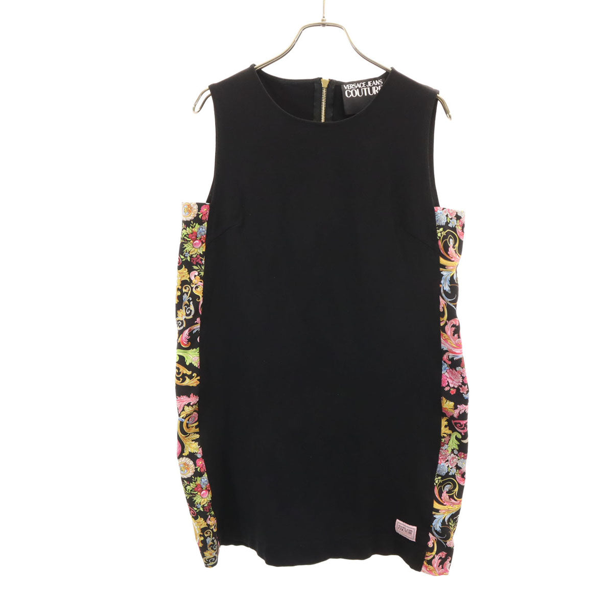 VERSACE JEANS COUTURE ヴェルサーチ ジーンズ クチュール イタリア製 ノースリーブ ワンピース 42 ブラック レディース
