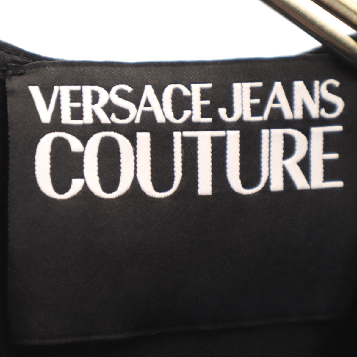 VERSACE JEANS COUTURE ヴェルサーチ ジーンズ クチュール イタリア製 ノースリーブ ワンピース 42 ブラック レディース