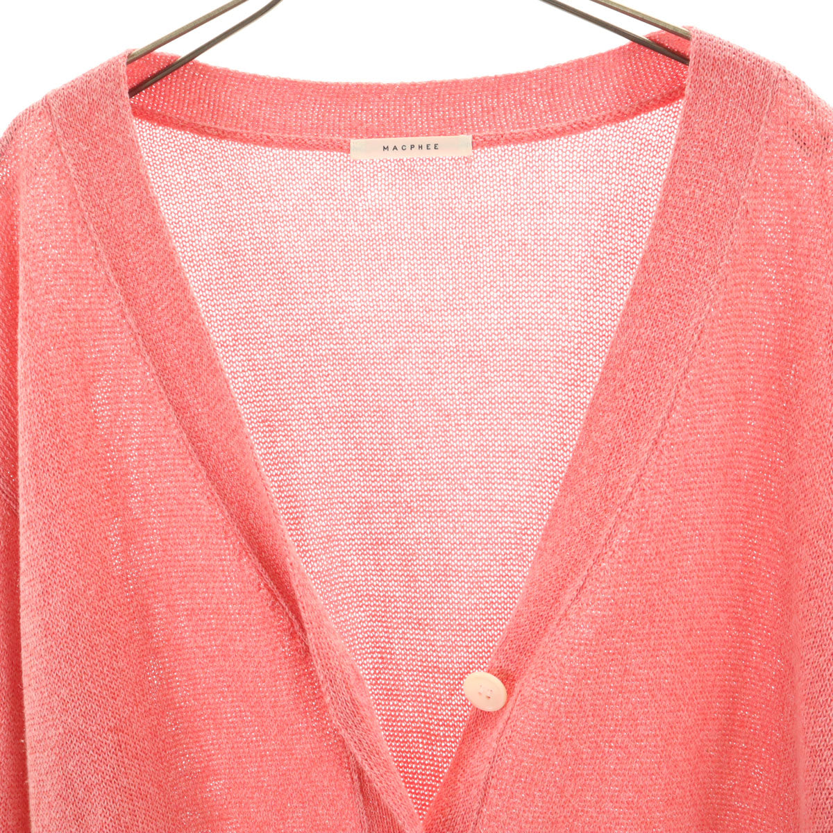 MACPHEE マカフィー 日本製 長袖 ニットカーディガン S ピンク レディース
