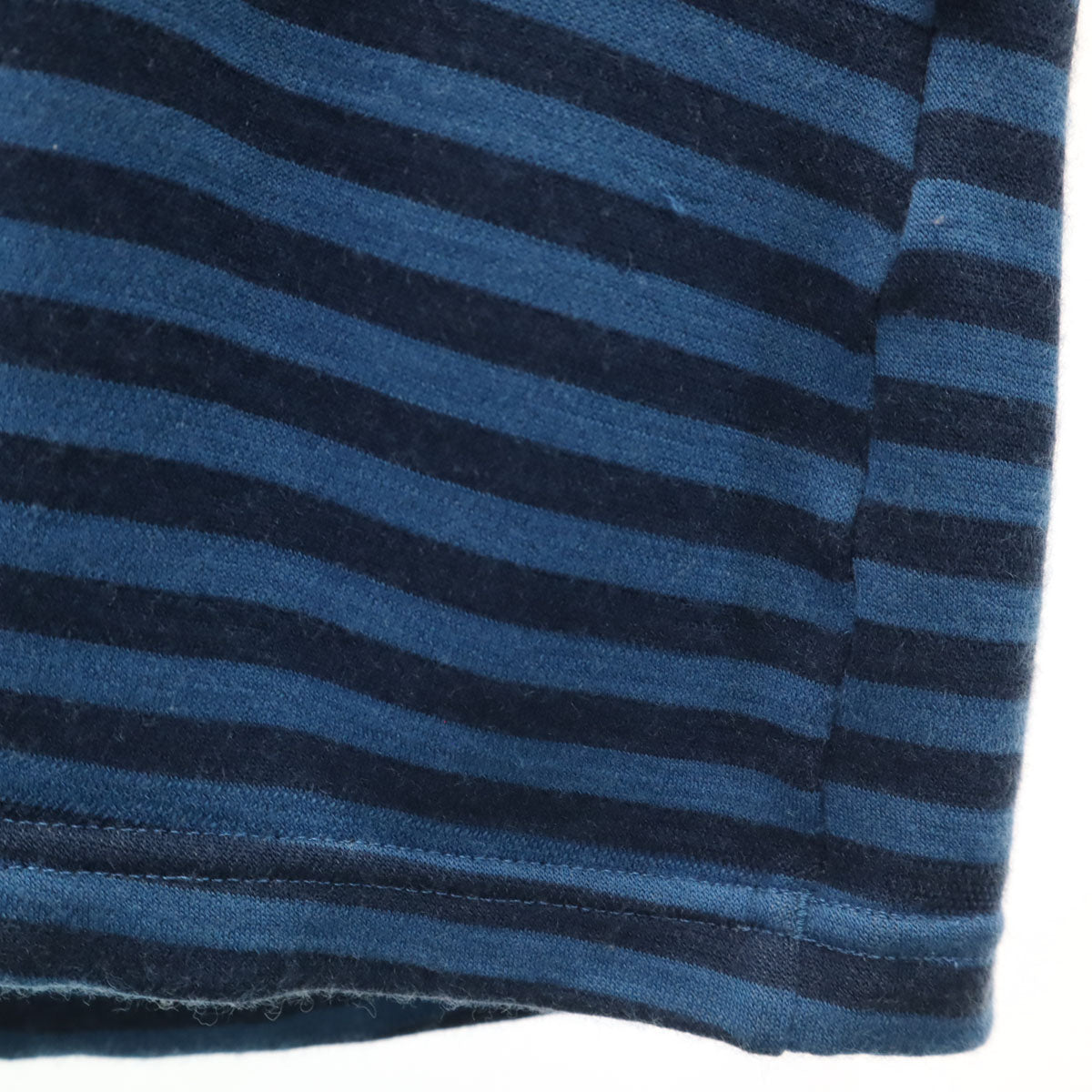 mont-bell モンベル ボーダー柄 長袖 メリノウールプラス Tシャツ S ブルー系 アウトドア ロンT メンズ