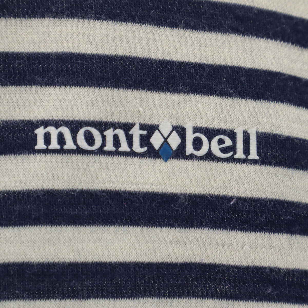 mont-bell モンベル ボーダー柄 長袖 メリノウールプラス Tシャツ S ネイビー アウトドア ロンT メンズ
