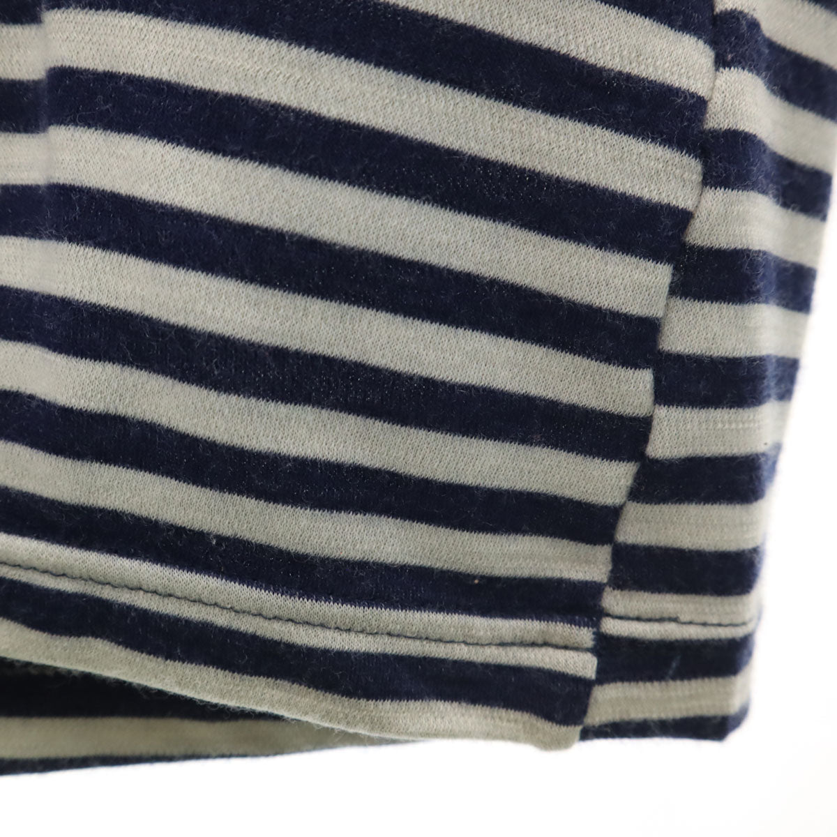 mont-bell モンベル ボーダー柄 長袖 メリノウールプラス Tシャツ S ネイビー アウトドア ロンT メンズ