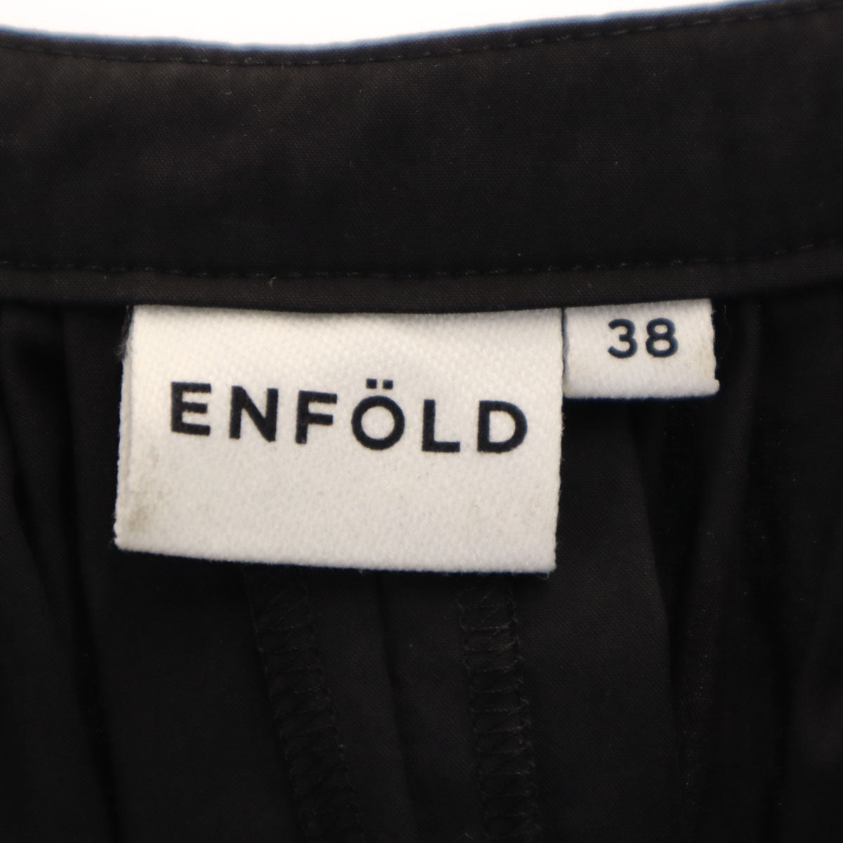 ENFOLD エンフォルド 日本製 7分袖 プルオーバー ブラウス 38 ブラック レディース