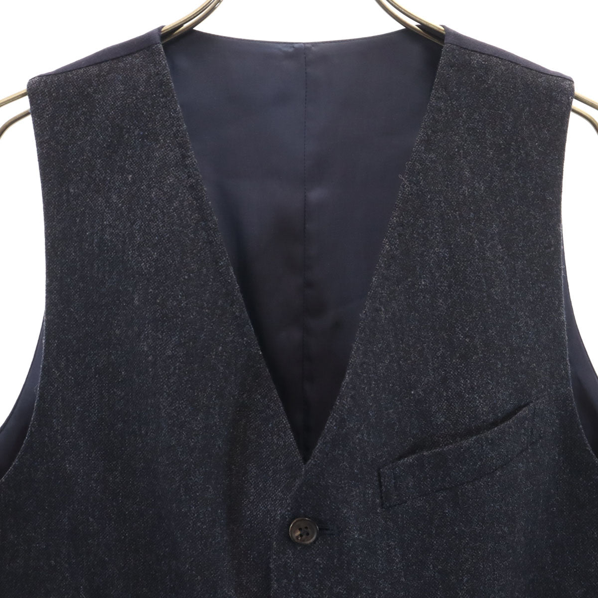 美品 ETONNE ANGELCO エトネ MOON生地 ジレベスト L ネイビー メンズ