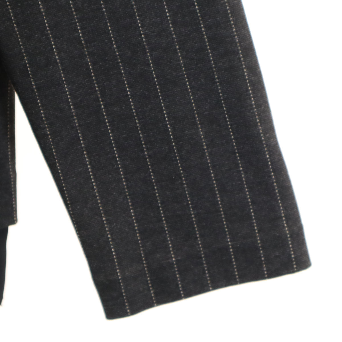 UNITED ARROWS GREEN LABEL RELAXING ユナイテッドアローズ グリーンレーベルリラクシング ストライプ柄 7分袖 レイヤード ブラウス チャコールグレー レディース